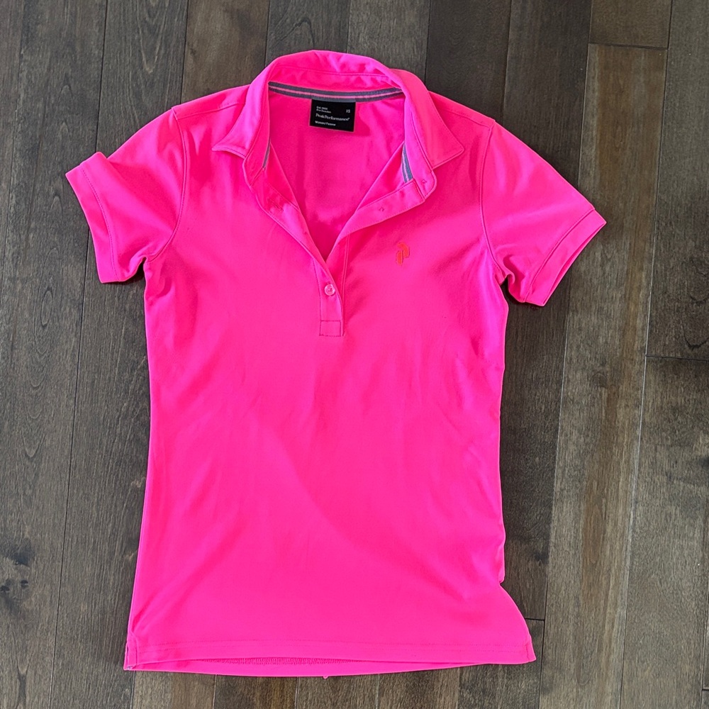 Peak Performance Vibrant Pink Short Sleeve Golf Polo